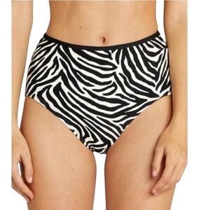 NWT KATE SPADE NEW YORK Zebra Black White High-Waist Bikini Bottoms Swimsuit